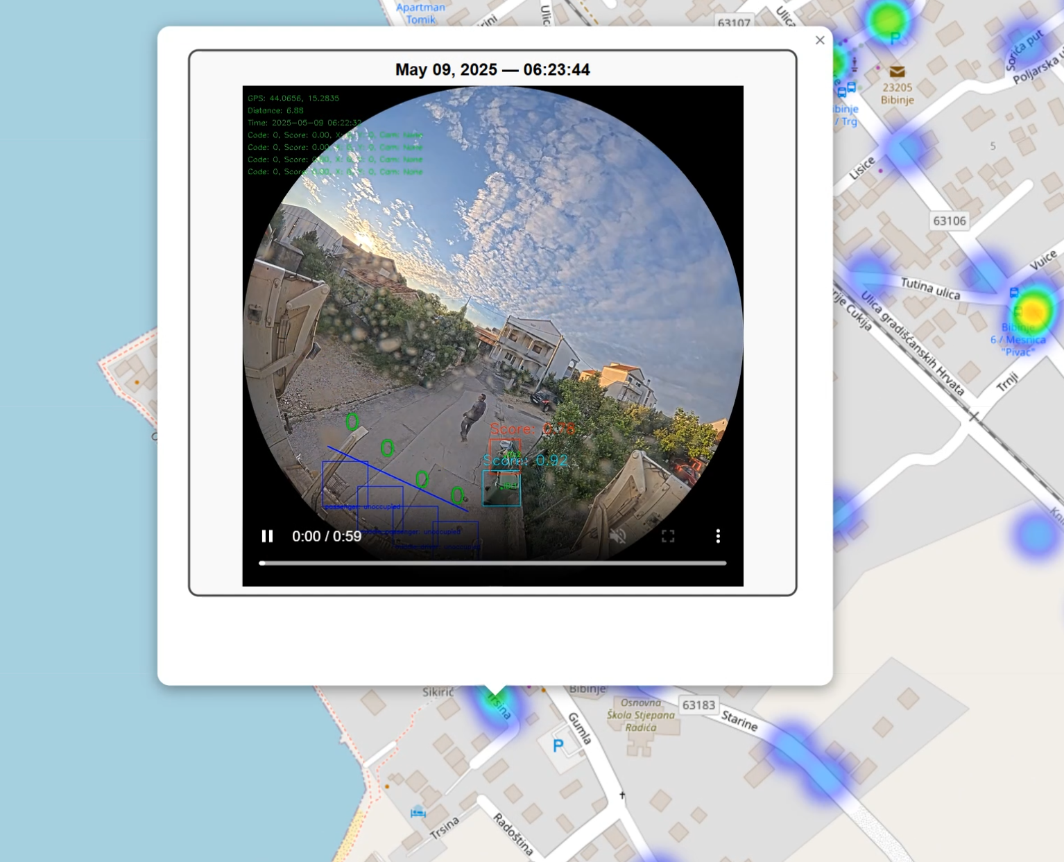 Ventral AI heatmap showing waste activity hotspots on a map